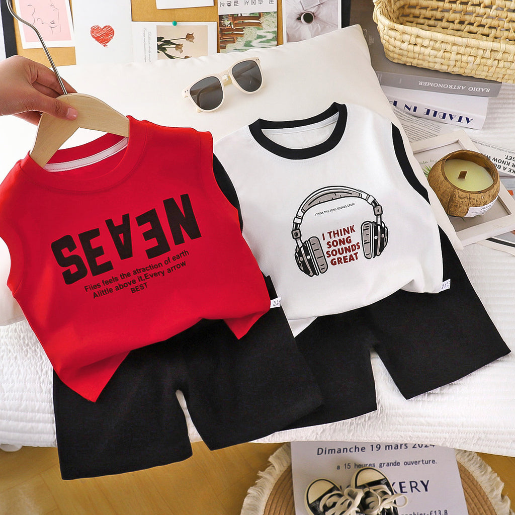 Sleeveless kids' T-shirt and shorts
