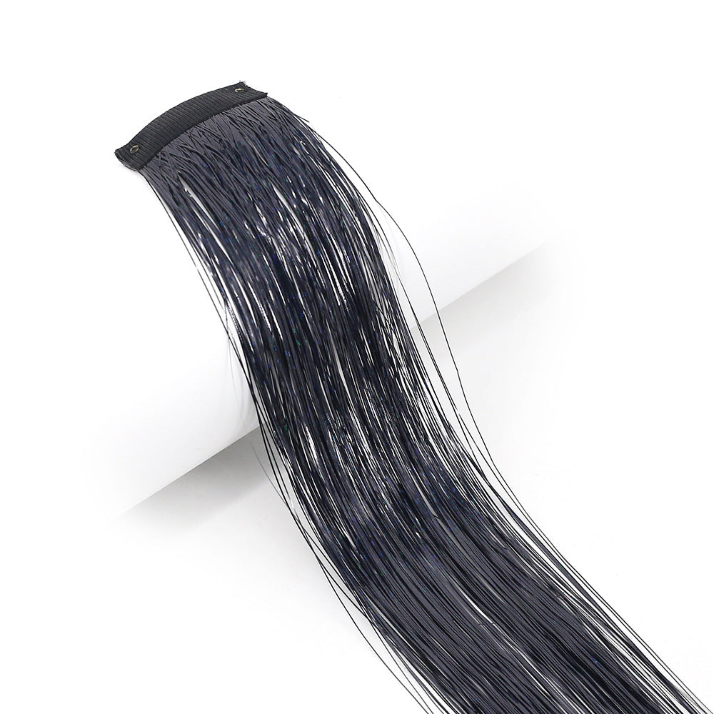 BB Clip-in Golden-Thread Perruque Shimmering Rainbow Extensions de cheveux