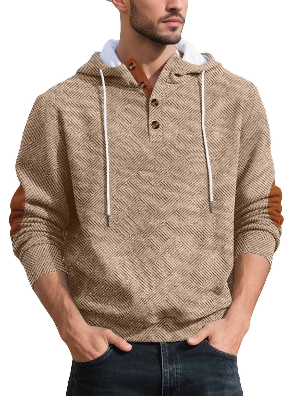Taille européenne Solid Color Stand Collar Casual Top avec des coussinets en elbow