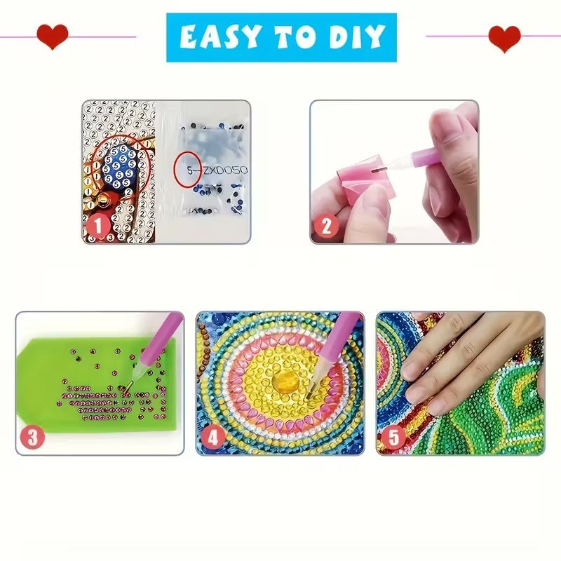 Kit de peinture diamant bricolage Kit carte d'anniversaire