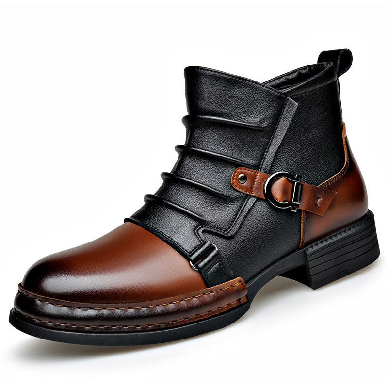 Bottes thermiques retro de style britannique avec fermeture éclair latérale