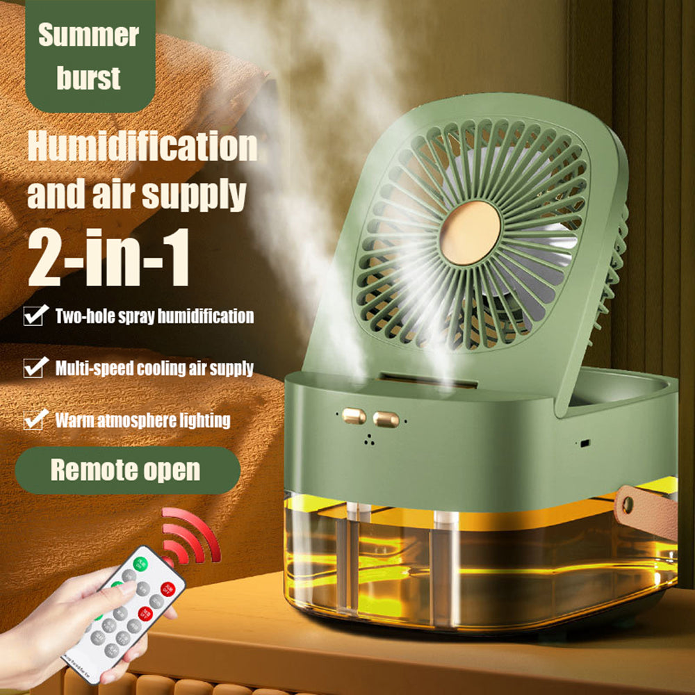 Ventilateur humidifiant Télécommande de bureau Timing Mini Air Cooler Big Wind Mute USB Char