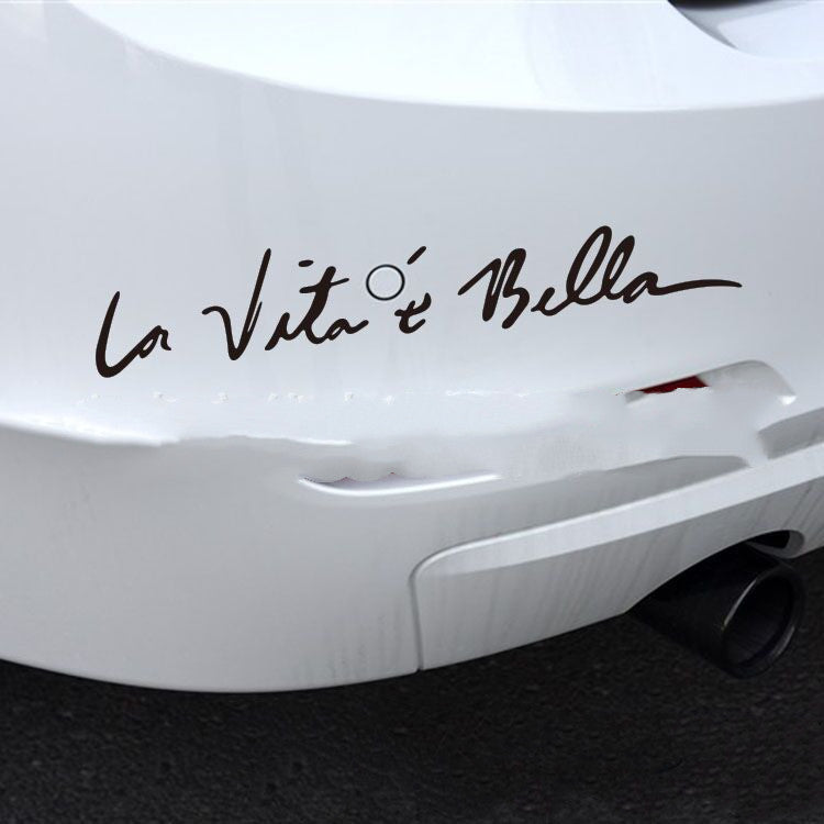 Sticker de voiture La E Bella réfléchissant
