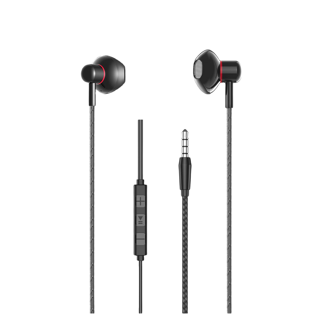 KP-234 Casques filaires internes 3,5mm avec commandes en ligne Audio Zero Latency