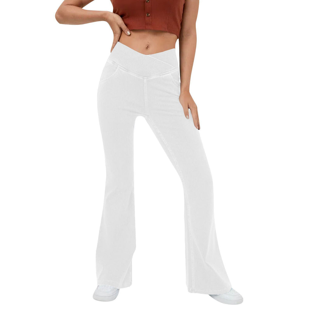 Jeans de croix évasés pour femmes