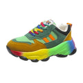 Fashion Femmes Épaisseur du bas coloré avant de dentelle-up Sneakers