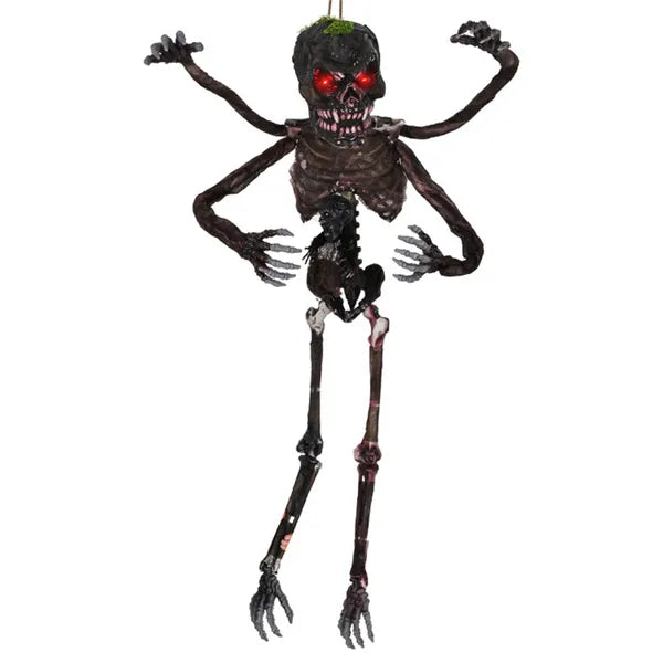 Squelette d'Halloween de 6 pieds d'onde sonore - Yeux rouges clignotants