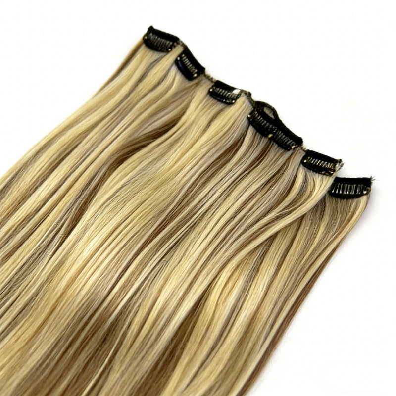 Coiffure résistante à la chaleur Cool Brown avecBlonde Faits saillants pour les femmes Durable Easyto Use Ver