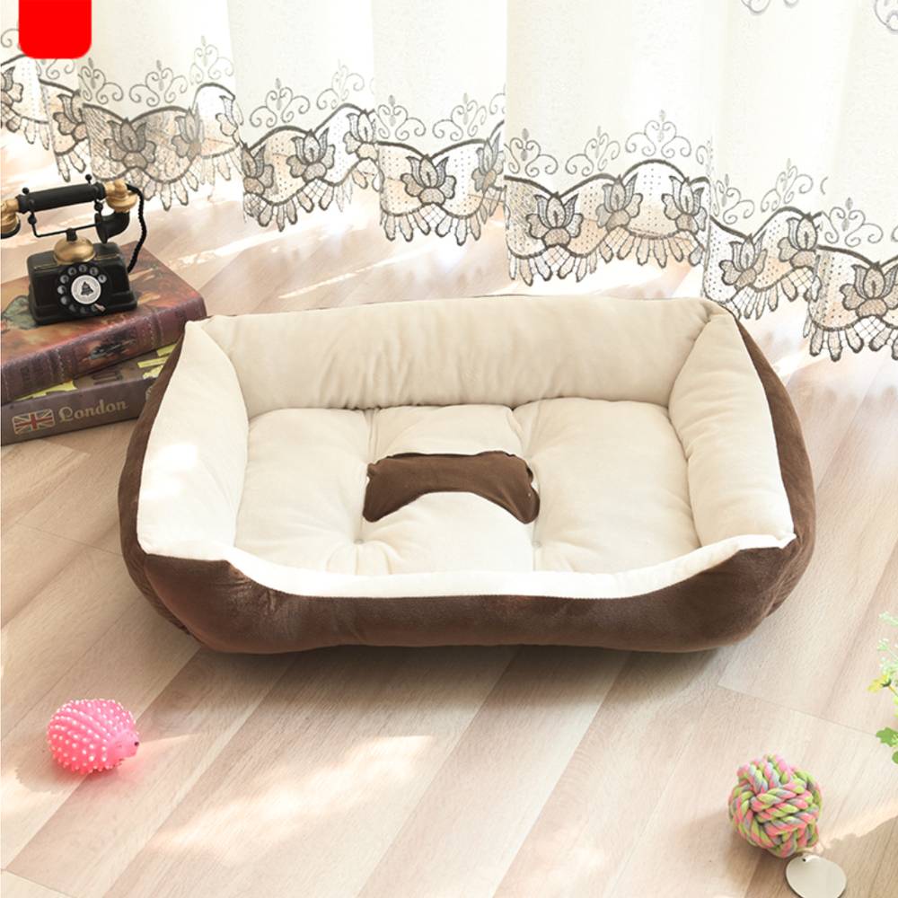 Grand lit de chien chaud en peluche tapis lavable calmant coussin pour chiot pour chien chat