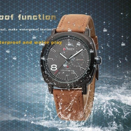Montre en cuir mat neutre