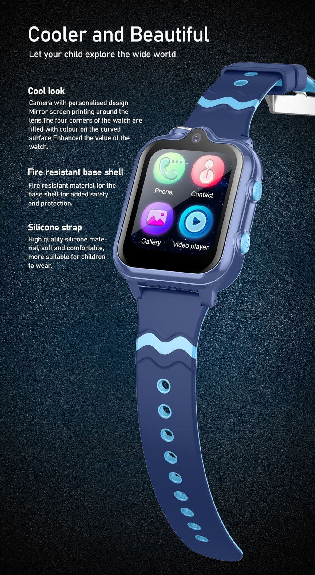 Téléphone pour enfants Smart Watch Video Positionnement GPS Photographie Imperméable Comptement étape