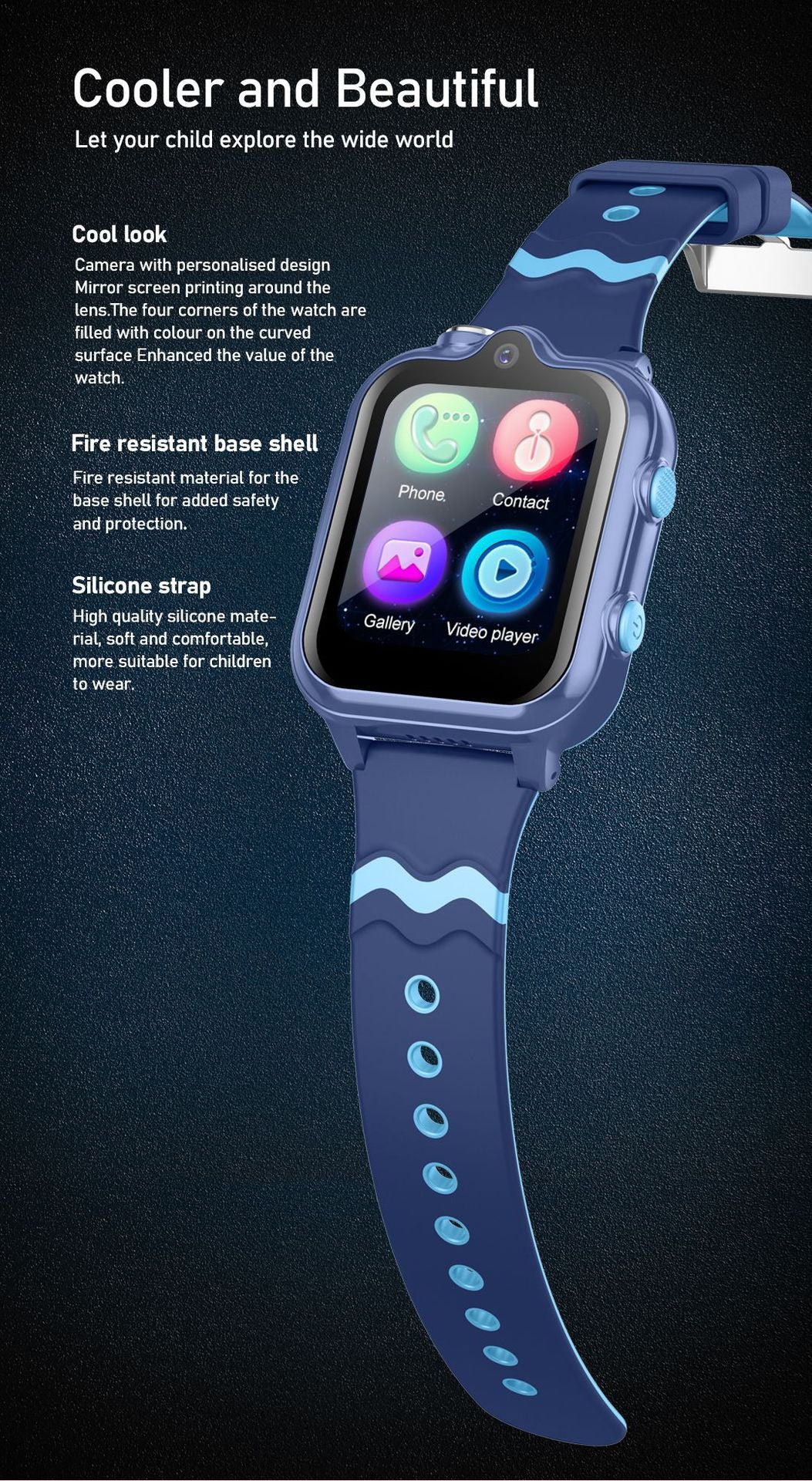 Téléphone pour enfants Smart Watch Video Positionnement GPS Photographie Imperméable Comptement étape