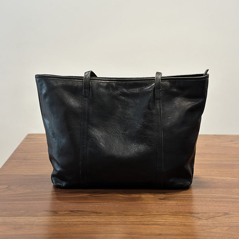 Cowhide Printemps Été Sac à épaule de grande capacité