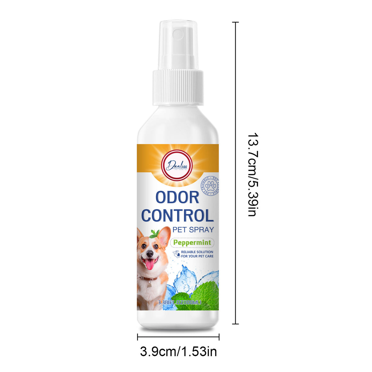 Long-lasting antibacterial deodorizing spray for cats and dogs