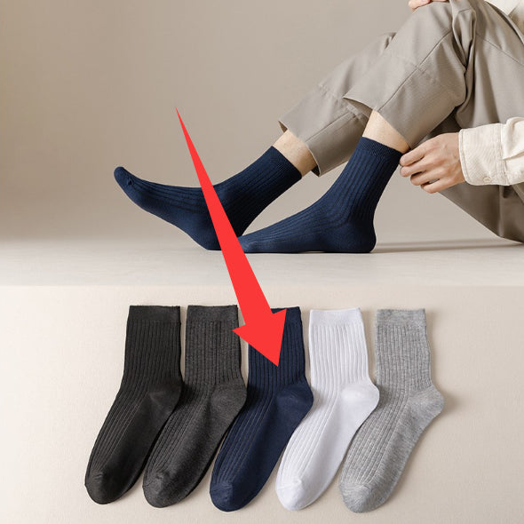 Chaussettes longues en coton de couleur solide pour l'automne Et l'hiver