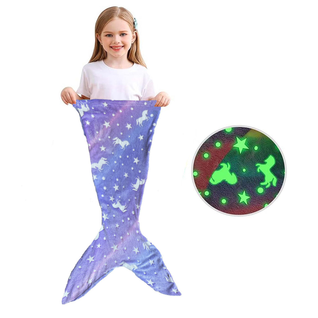 Sirène pour enfants Sac de couchage lumineux Couverture de couchage double face