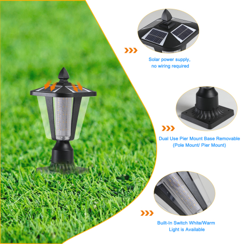 Phares Solar Pilier avec LEDs Dimmables 1-pack - Plates-formes non disponibles- Temu