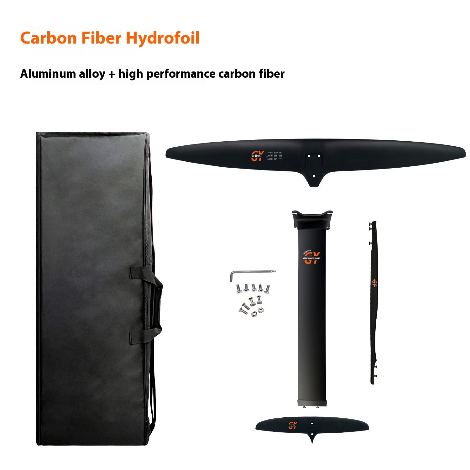 High-performance Carbon Fibre Racing Surfing Hydrofoil non motorisé