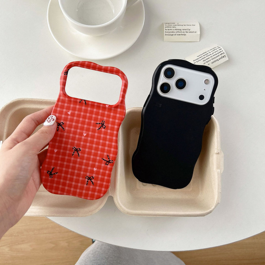 Plaid Rouge Bowknot Téléphone Case Film