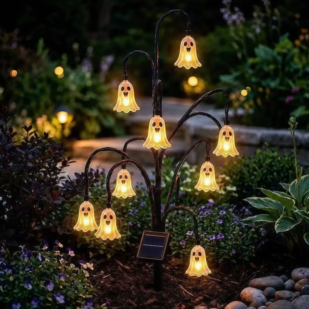 Lumières d'arbre décoratif à énergie solaire de la cour extérieure de Noël