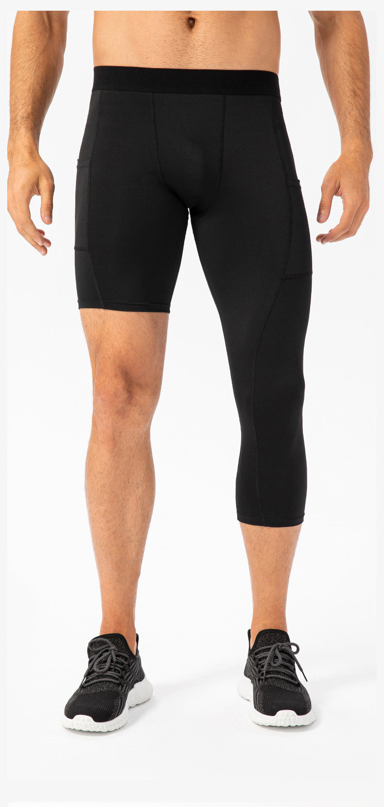 Pantalon de fitness à jambes simples pour hommes Longueur de la poche