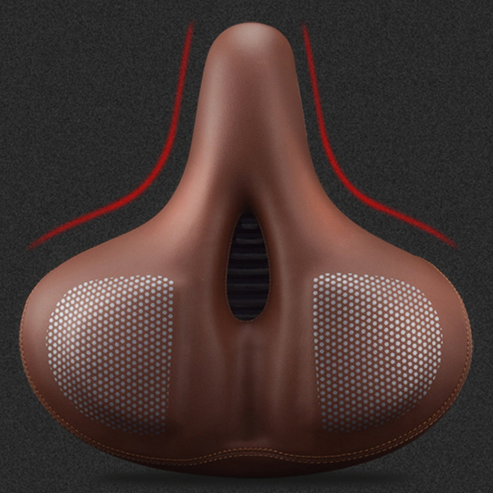 Widened and thickened bicycle seat cushion