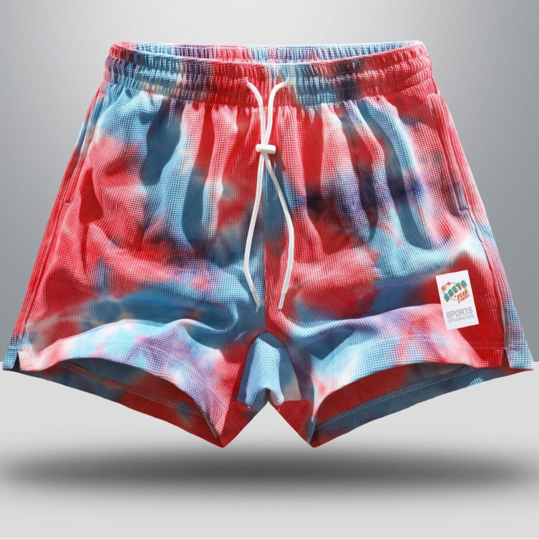 Tie-dye Waffle-Weave American-Style Hommes Short de course