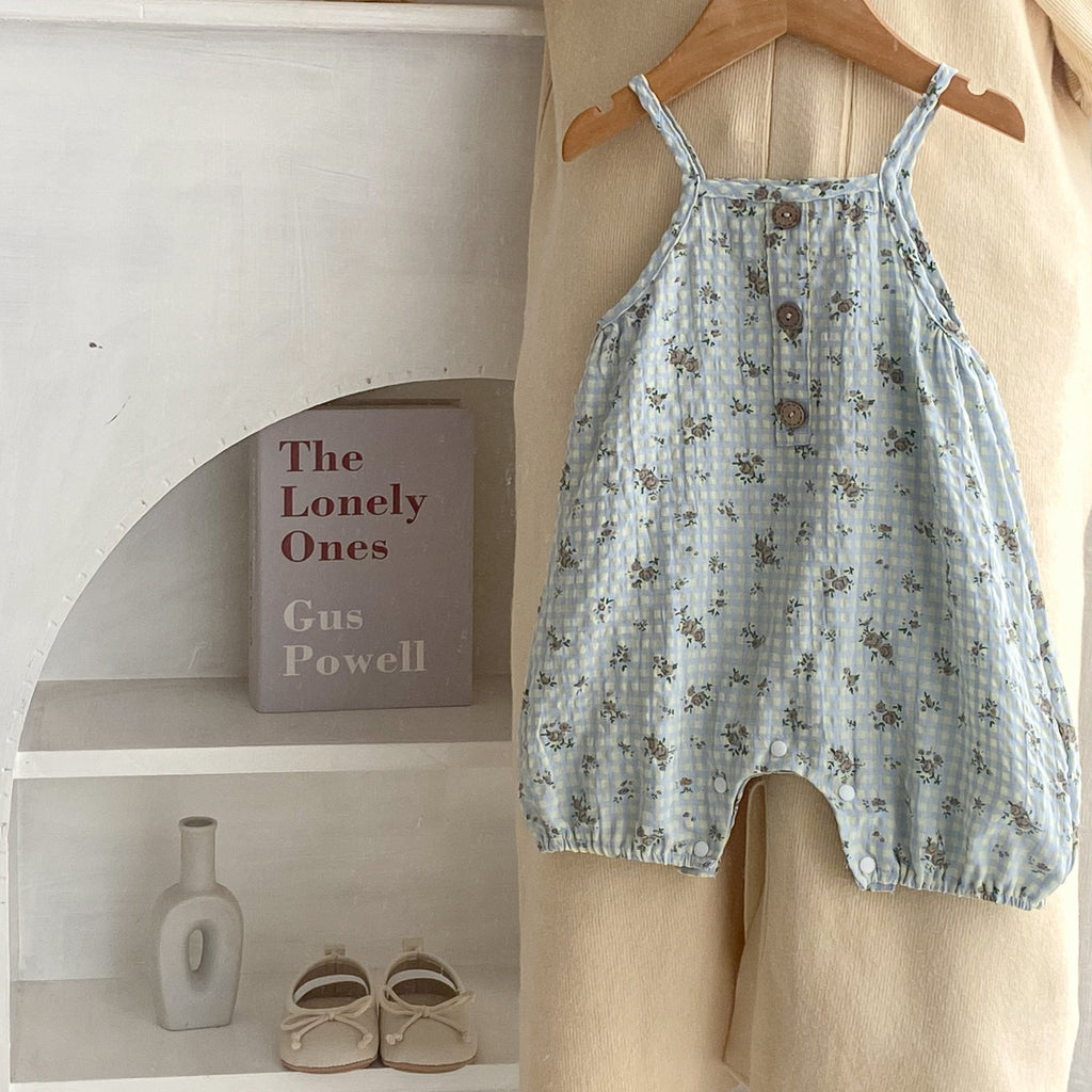 Personnalité Plaid Imprimé Suspendeurs Fleurs Vêtements de travail Pantalons