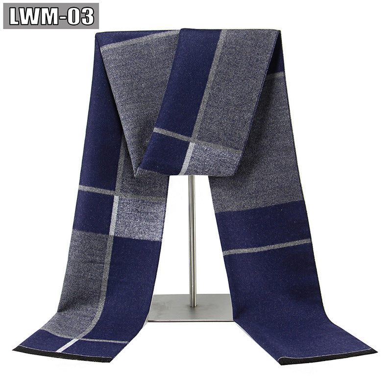 Écharpe pour hommes European and American Cashmere Automne and Winter Business Plaid