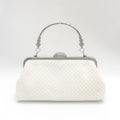 Sac d'embrayage en perles fines de couleur unie