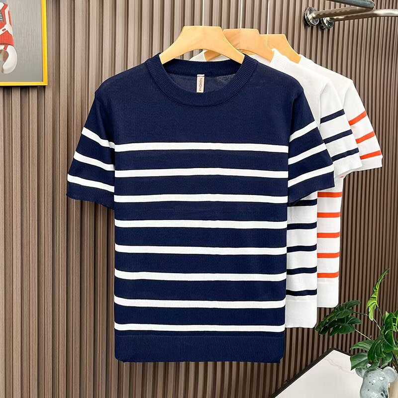 T-shirt à manches courtes rayé pour hommes