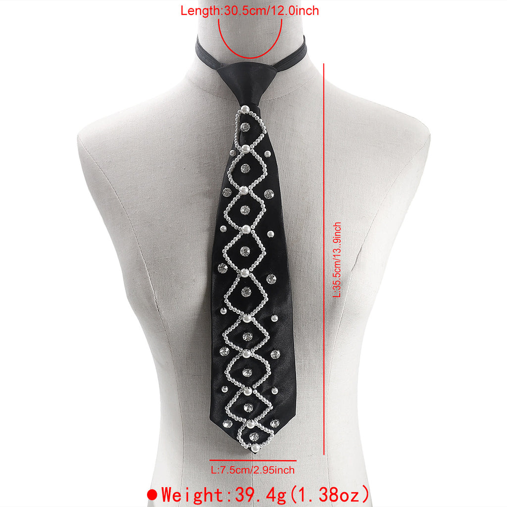 Accessoire aux fleurs en alliage de style rétro avec une cravate rouge et noire