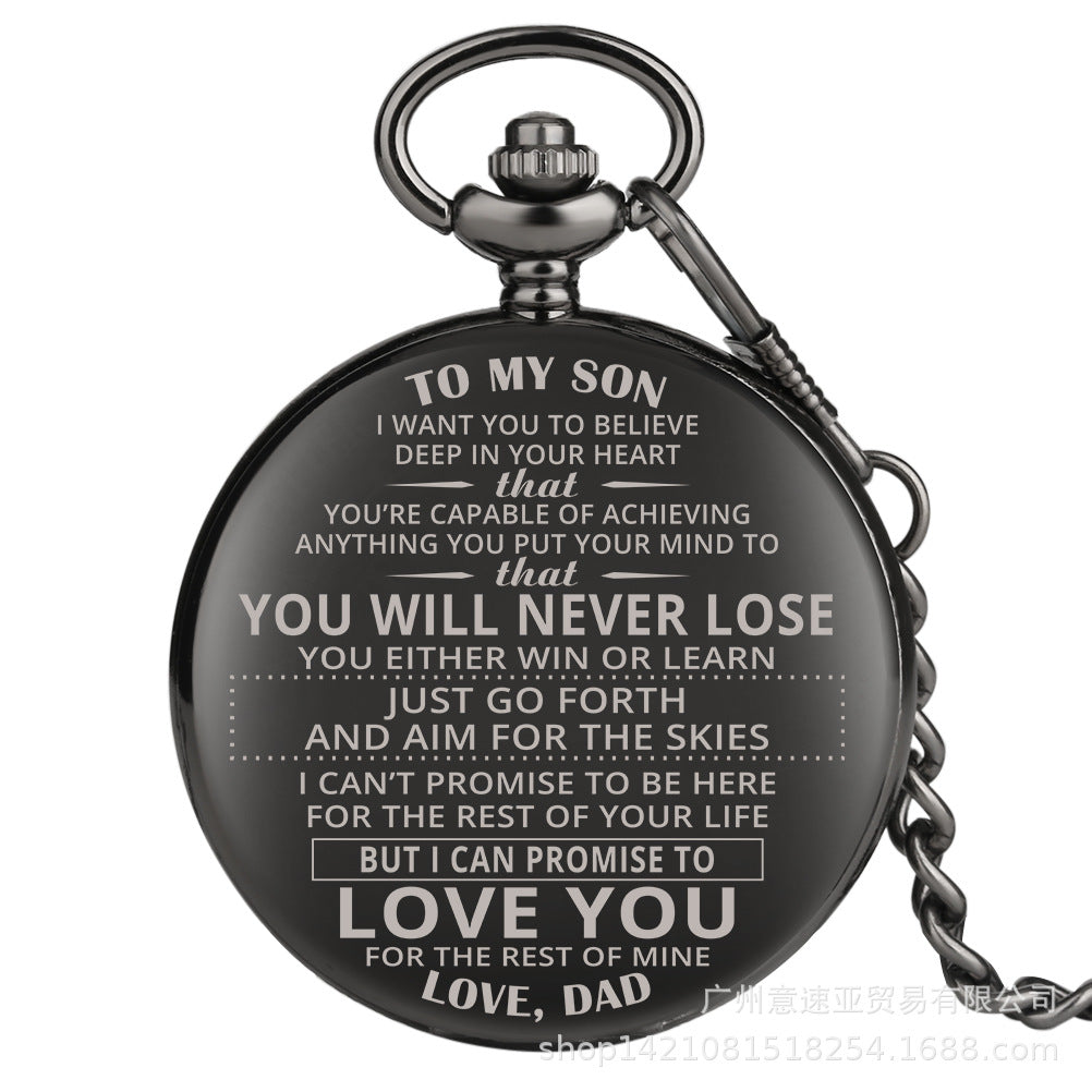 Engraved Commemorative Sale Quartz Pocket Watch