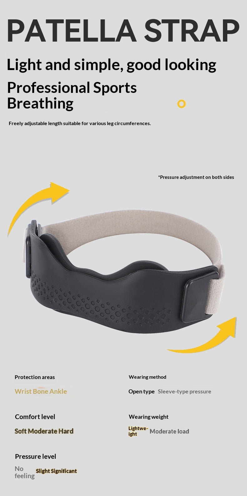 Butterfly-Style Silicone Patella bracelet genou Brace pour le sport