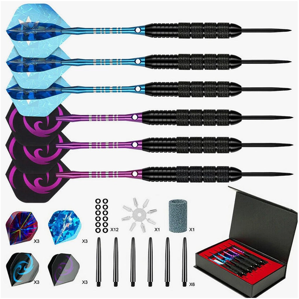 6Pack Professional Tungsten Darts Tip Set Steel Shaft 12 Vols avec Case UK