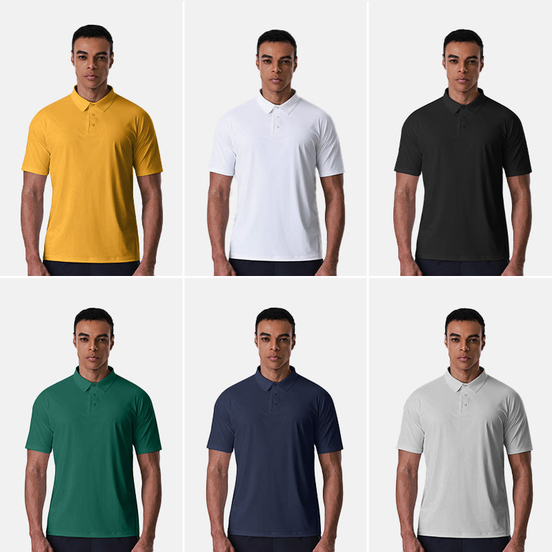 Polo anti UV homme à séchage rapide, manches courtes, col rabattu