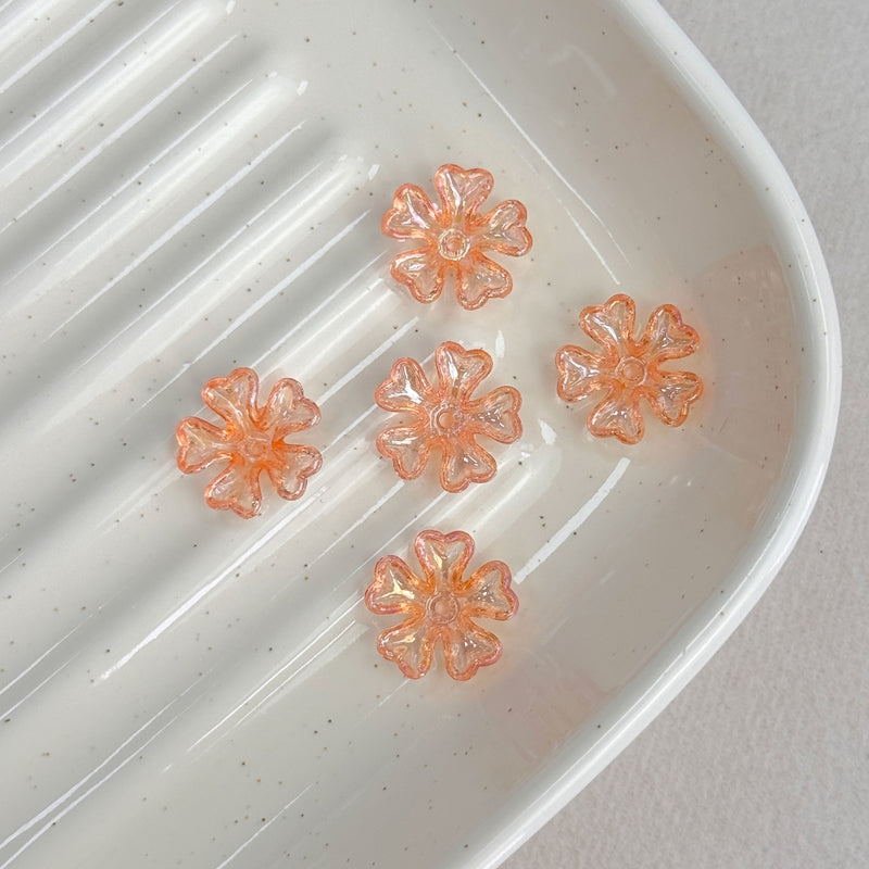 Perles de fleurs en acrylique 5-Petal