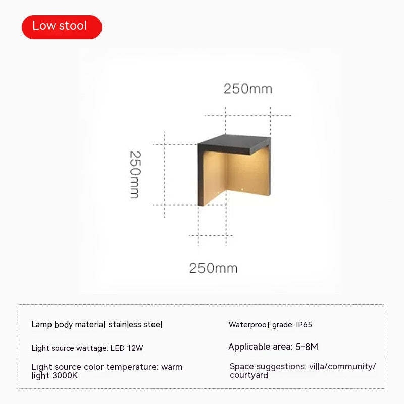 Minimaliste moderne extérieur en acier inoxydable siège lampe paysage