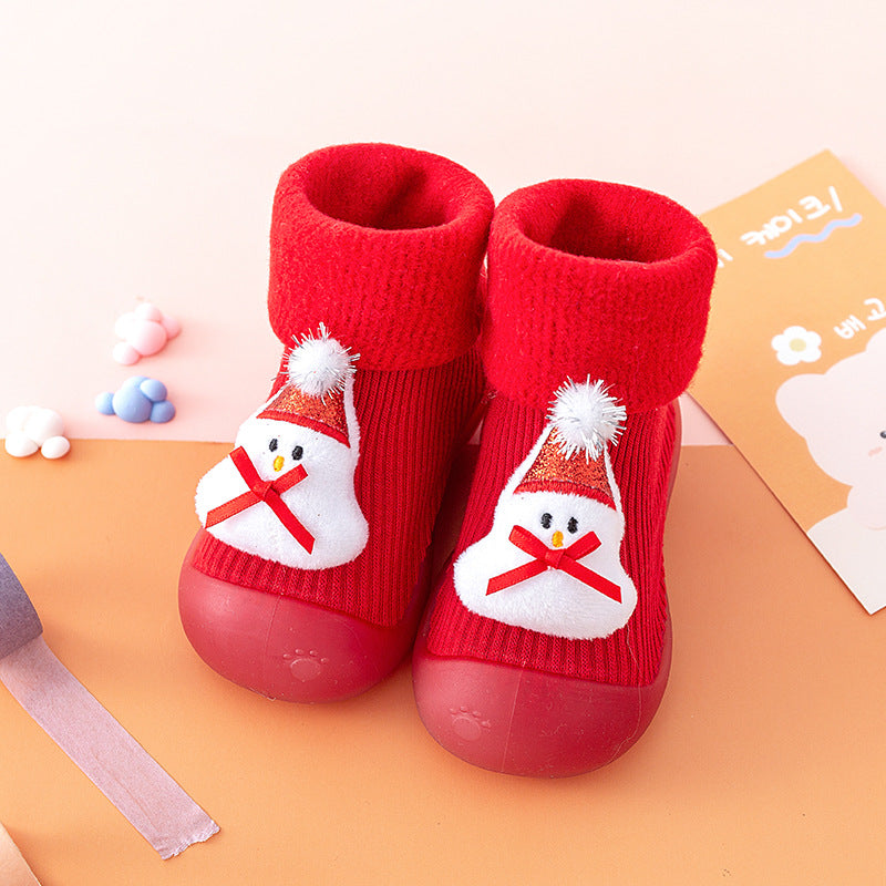 Chaussures de bébé bébé épais d'hiver Soft Bottom Indoor Non-slip