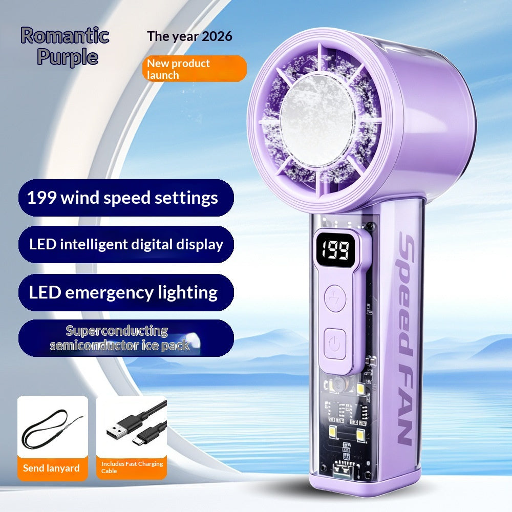 Mini ventilateur portatif haute vitesse avec affichage numérique de refroidissement à glace portable pour l'extérieur et des