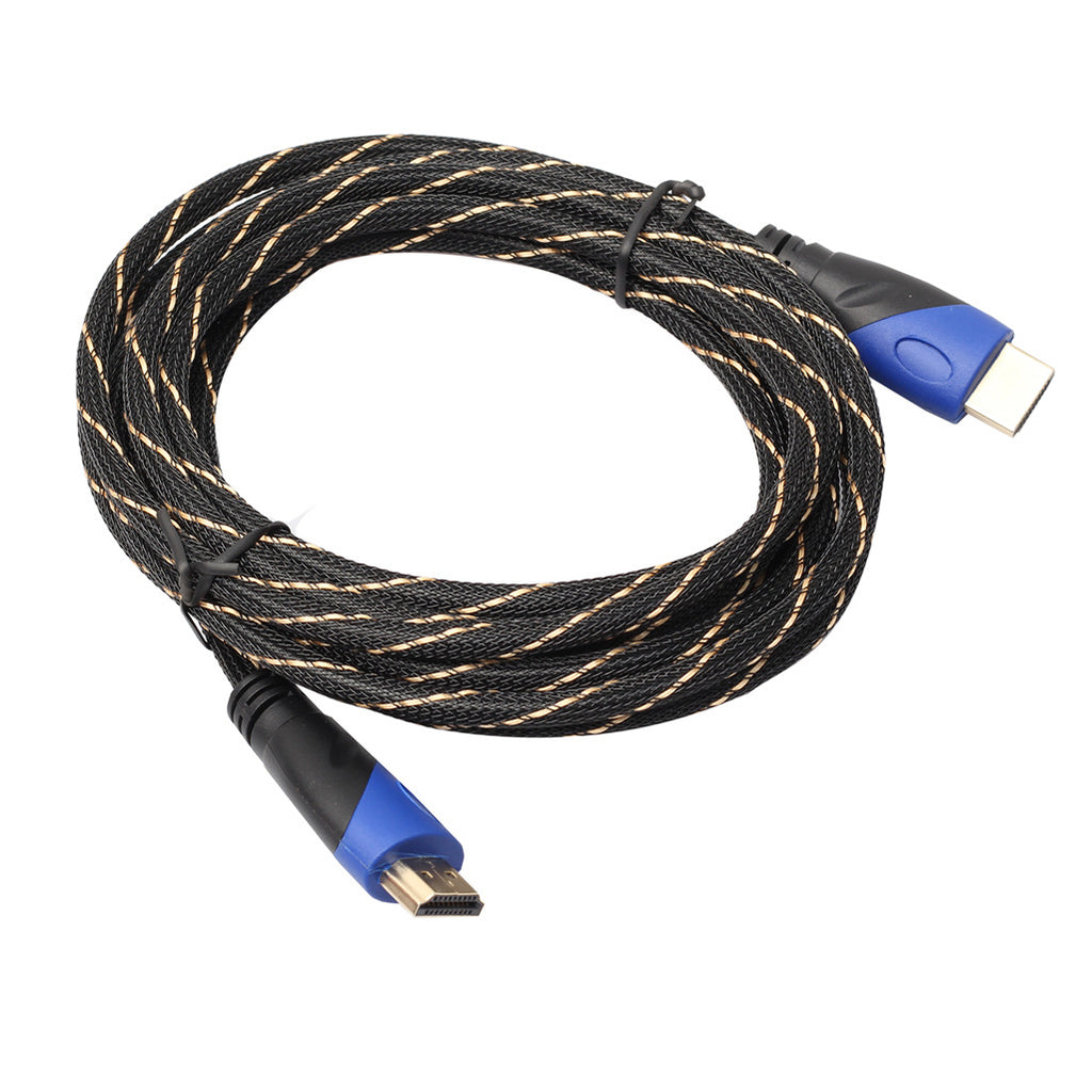 Bleu Tête noire avec Net noir et Golden Style mâle à mâle câble vidéo