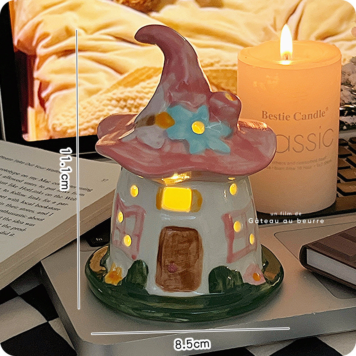 Magic House Night Light Cadeau d'anniversaire pour les femmes Ornement en céramique