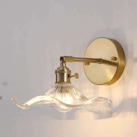Lampe murale retro en verre coloré