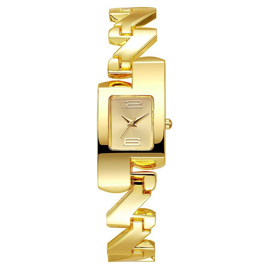 Trendy Vintage Classic Golden Alliage jaune montre carrée