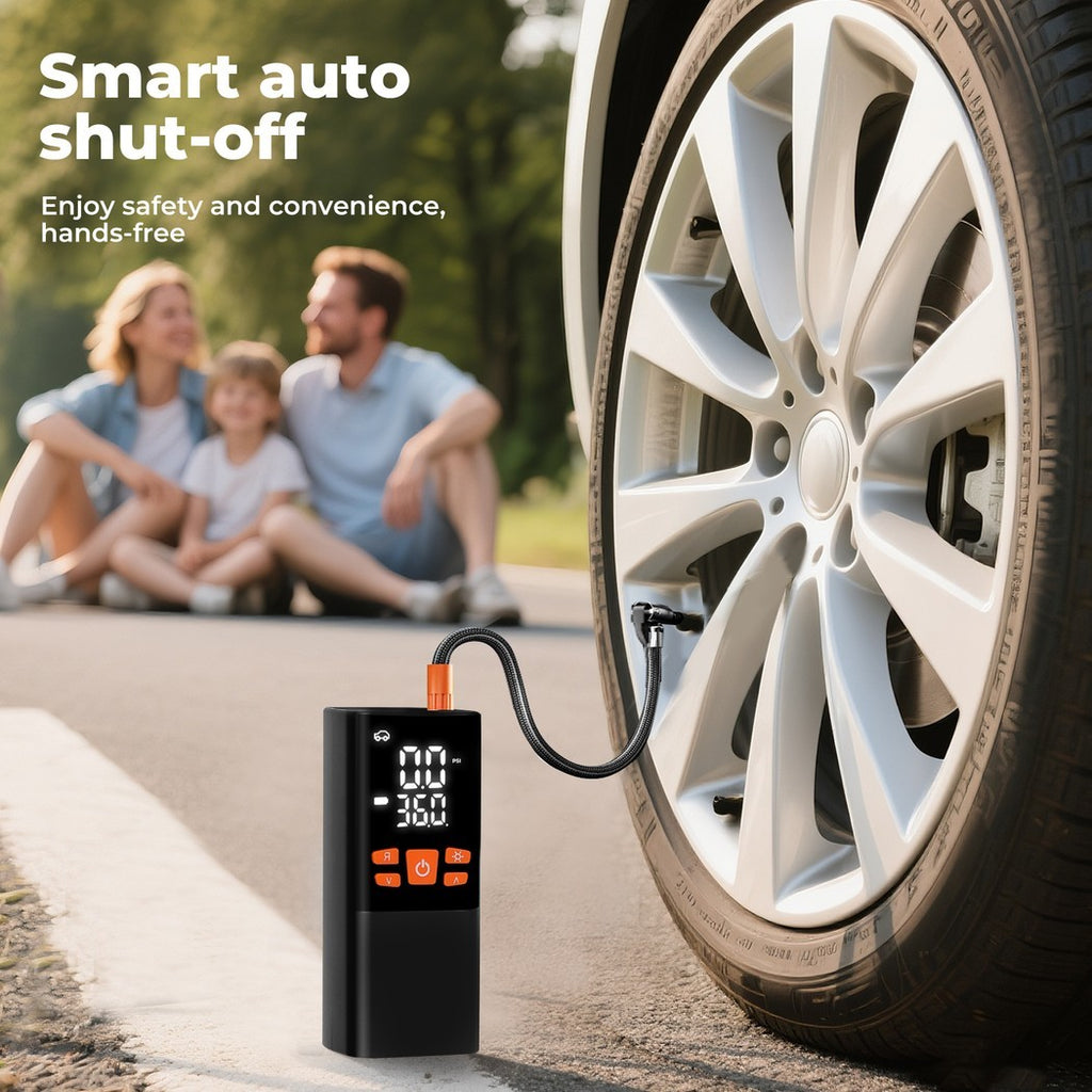 Pompe à compresseur d'air rechargeable numérique sans fil pour pneumatiques de voiture UK