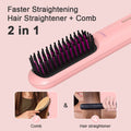 Portable USB sans fil rechargeable hommes barbe brosse de redresseur de cheveux sans fil Mini 2 en 1