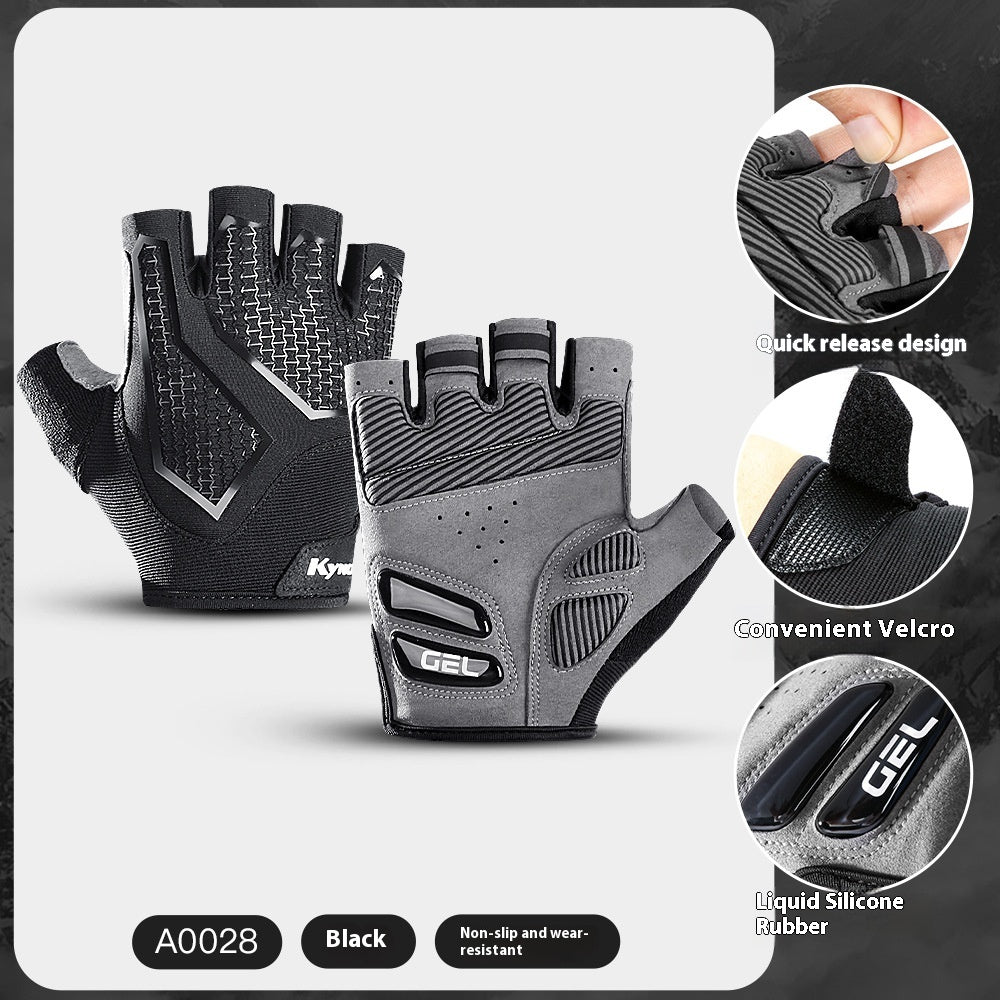 Gants de fitness de vélo de sport résistant aux chocs en silicone liquide d'équitation