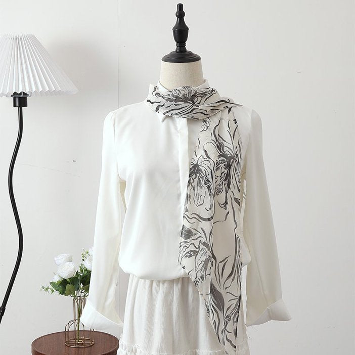 Vintage haut de gamme long ruban en soie écharpe Accessoire taille Bandes mode