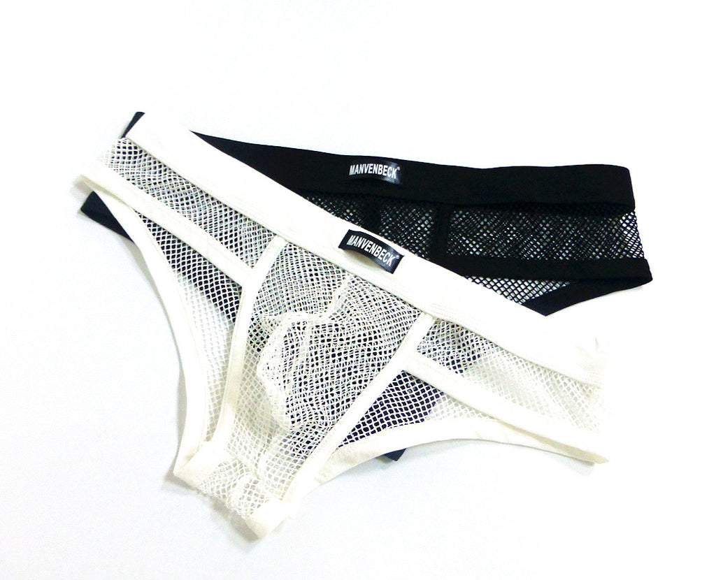 Sous-vêtements homme Transparent Mesh Slips Basse taille Convex Design Sous-vêtements hommes