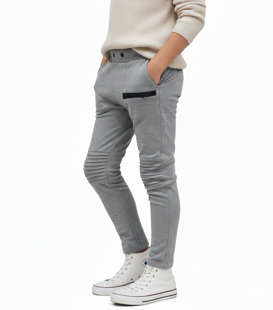 Garçons Slim Fit Gris Pantalon d'école Enfants Smart Casual Pantalon élastique taille 6-12Y
